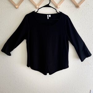 Elle Black Long Sleeve Women's Top